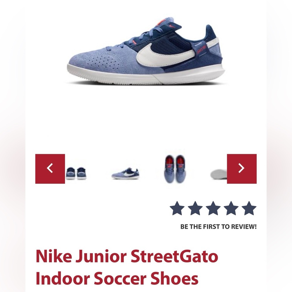 Nike Youth Jr. Streetgato Indoor Soccer Shoes Size 1.5